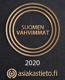 Logo Suomen vahvimmat 2020 Asiakastieto.fi